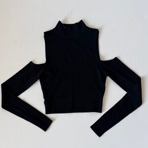 NWOT Black Cold Shoulder Women's Top